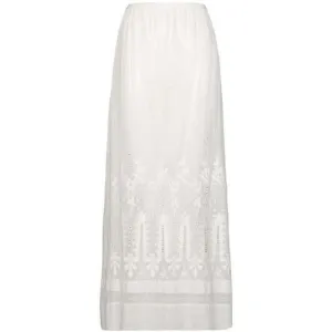 1910s Edwardian White Cotton Embroidered Lawn Skirt