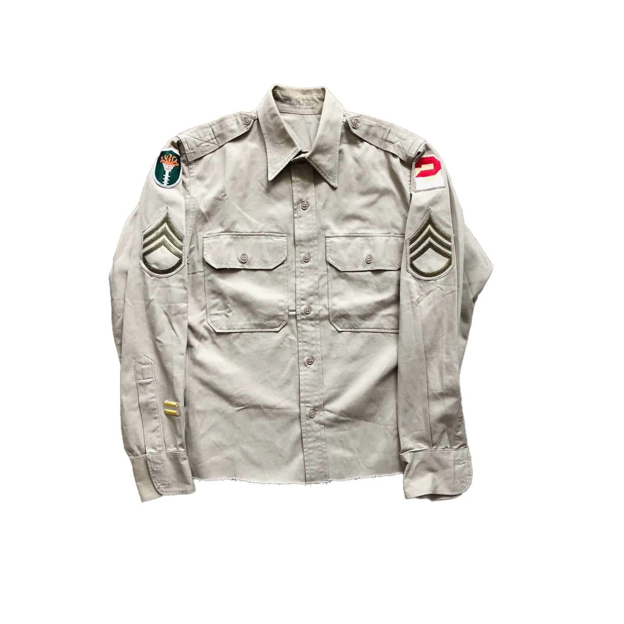 1965 Khaki Staff Sergeant Officer Dress Shirt 2nd Army