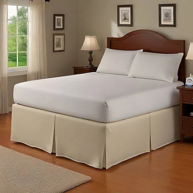 25 Inches Drop Bed Skirt Solid Ivory Egyptian Cotton