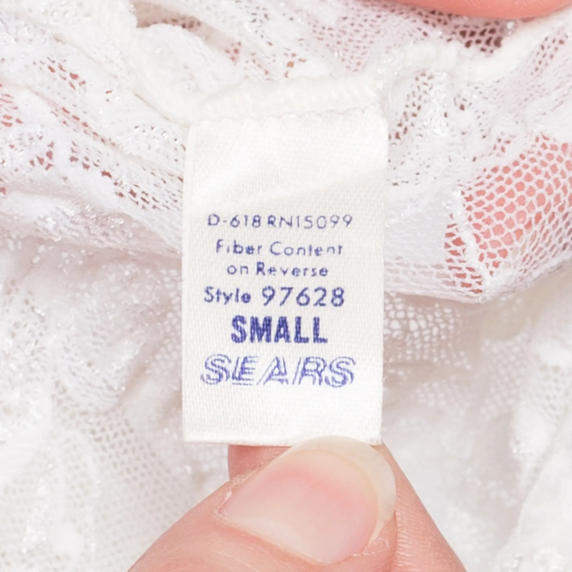 80s Sheer White Lace Teddy - Petite Small