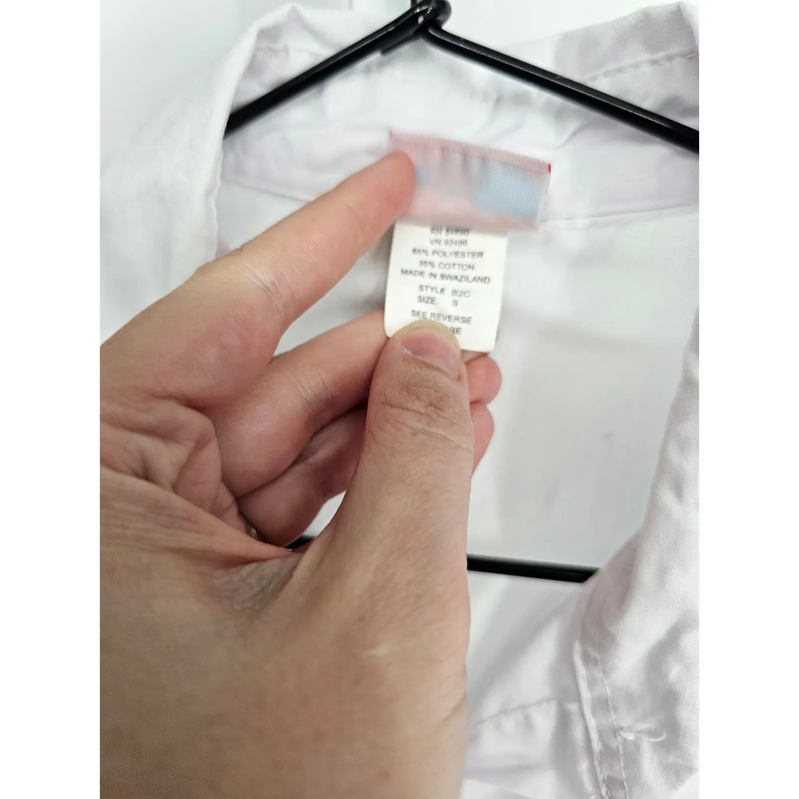 American Sweetheart Womens Sz S 3/4 Sleeve Button Up Dress Shirt Solid White