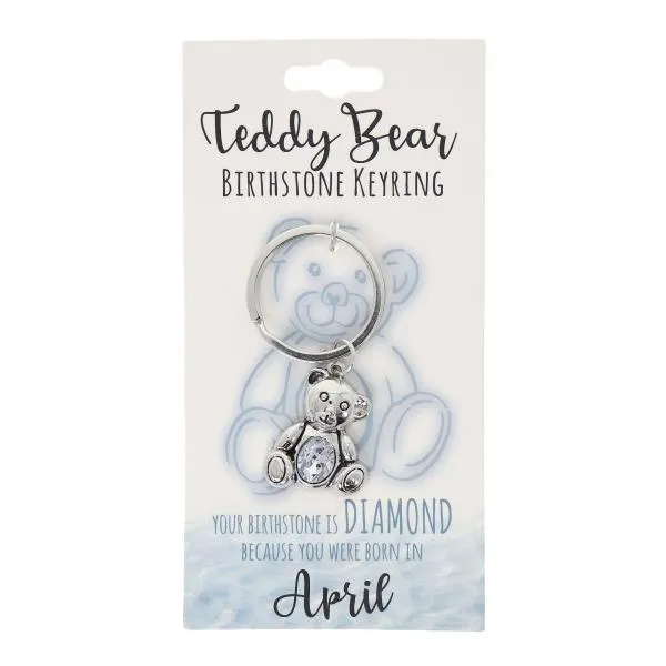 April Teddy Bear Birthstone Keyring