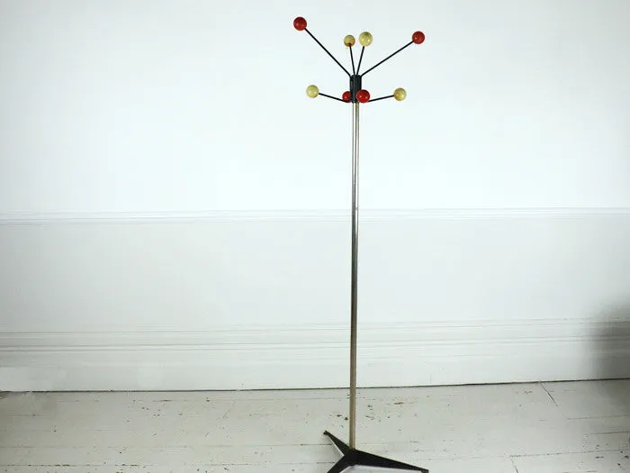 Atomic 1950's coat stand with tripod base