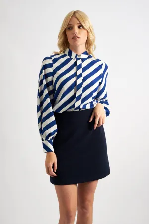 Aubin Rib Mini Skirt - Navy