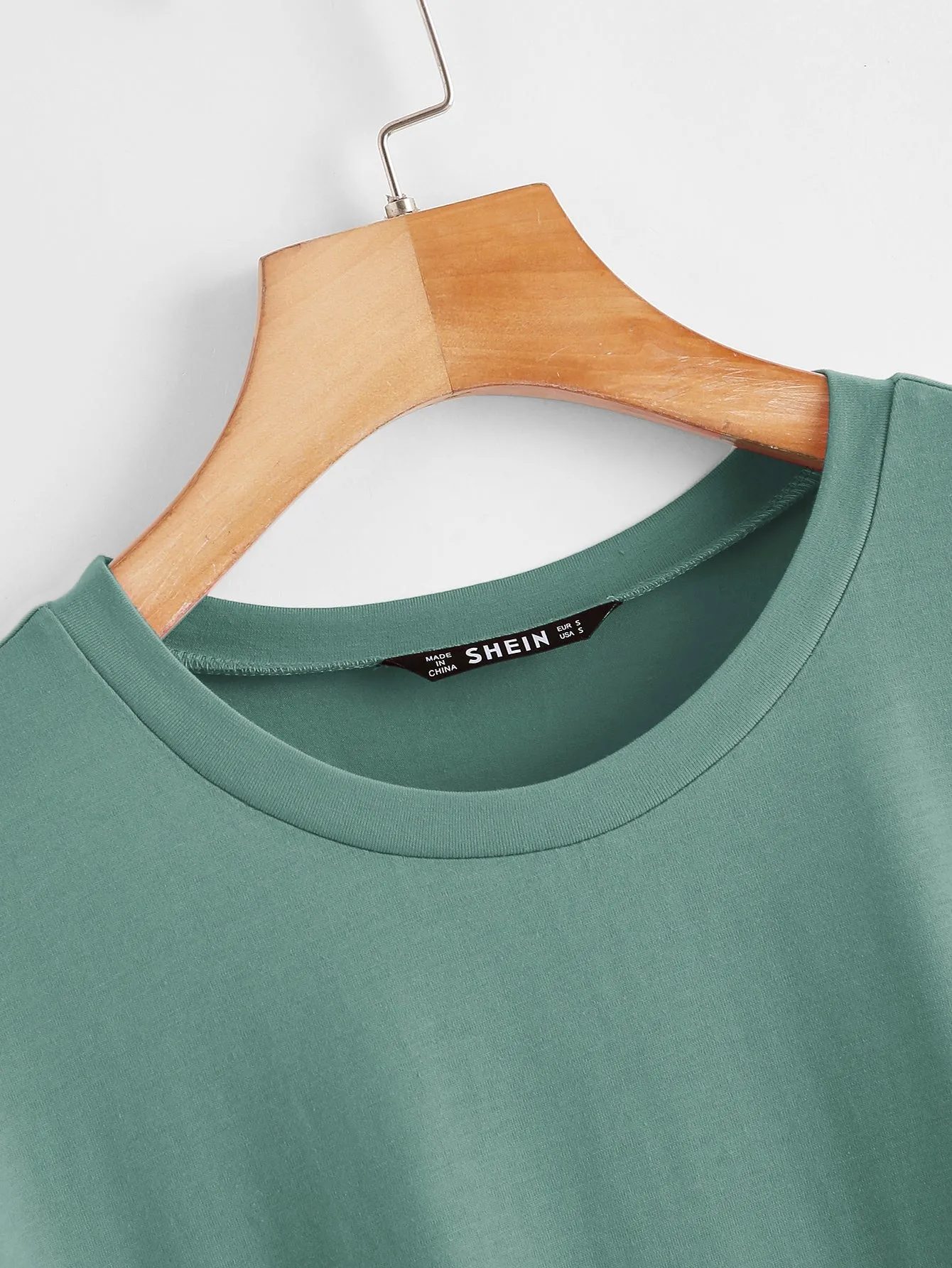 BASICS Cotton Rolled Cuff Solid Tee Dress
