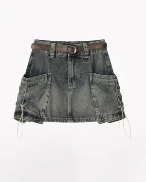 Big Pockets Denim Cargo Skirt