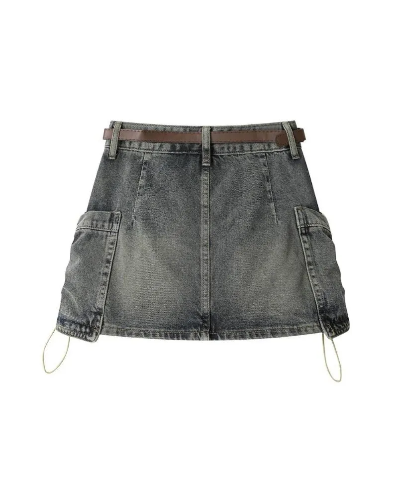 Big Pockets Denim Cargo Skirt