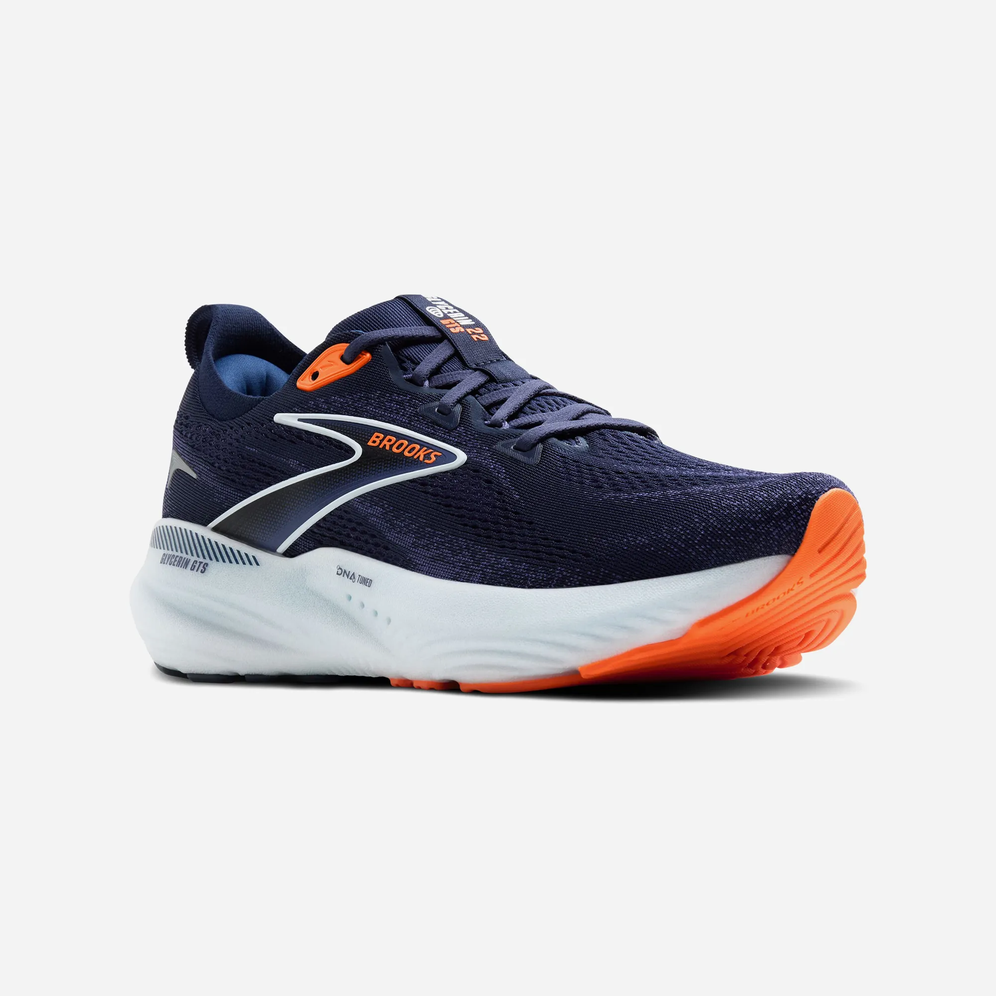 Brooks Glycerin 22 Peacoat Blue Ribbon Orange