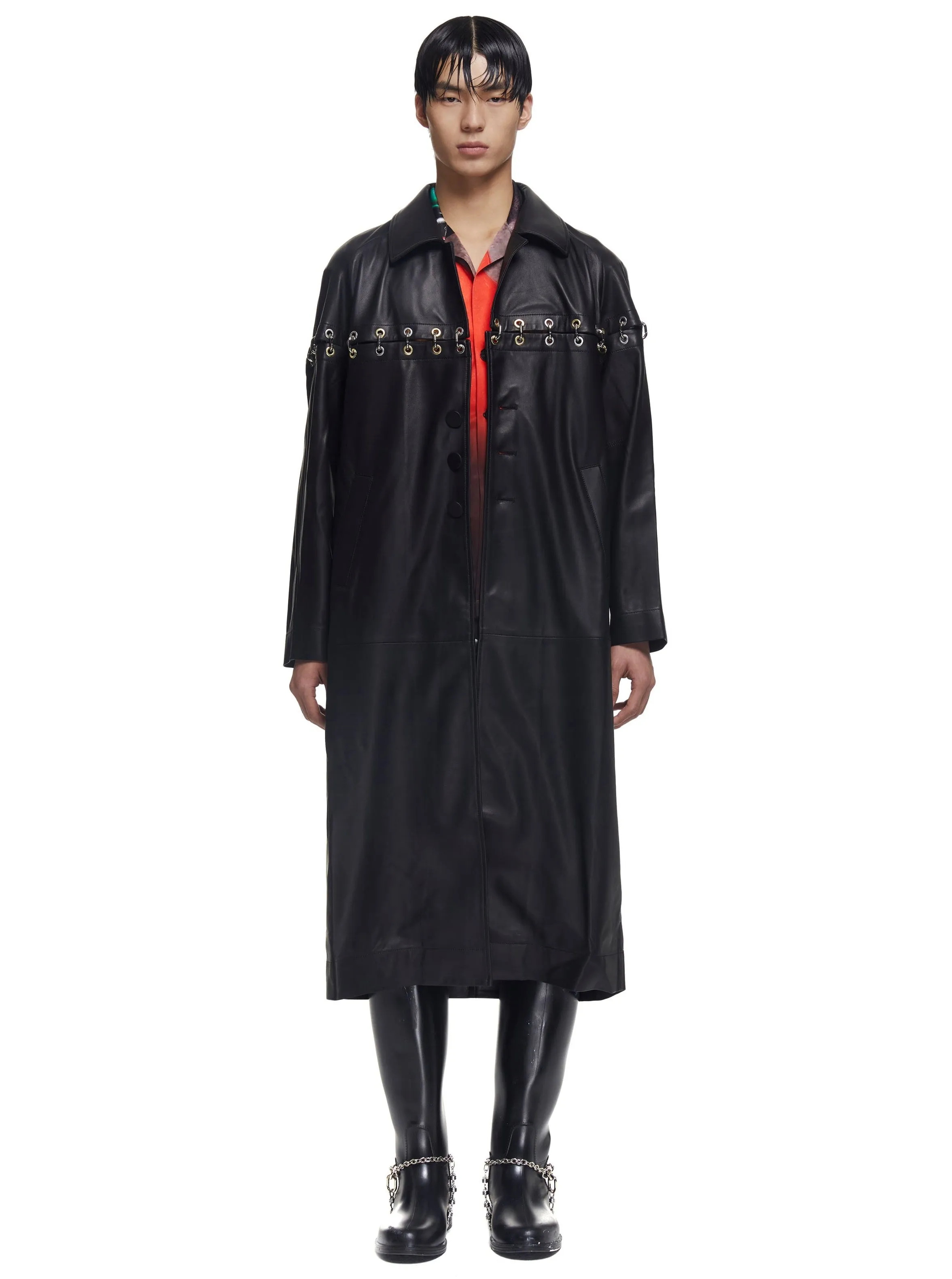 Chainlock Leather Coat