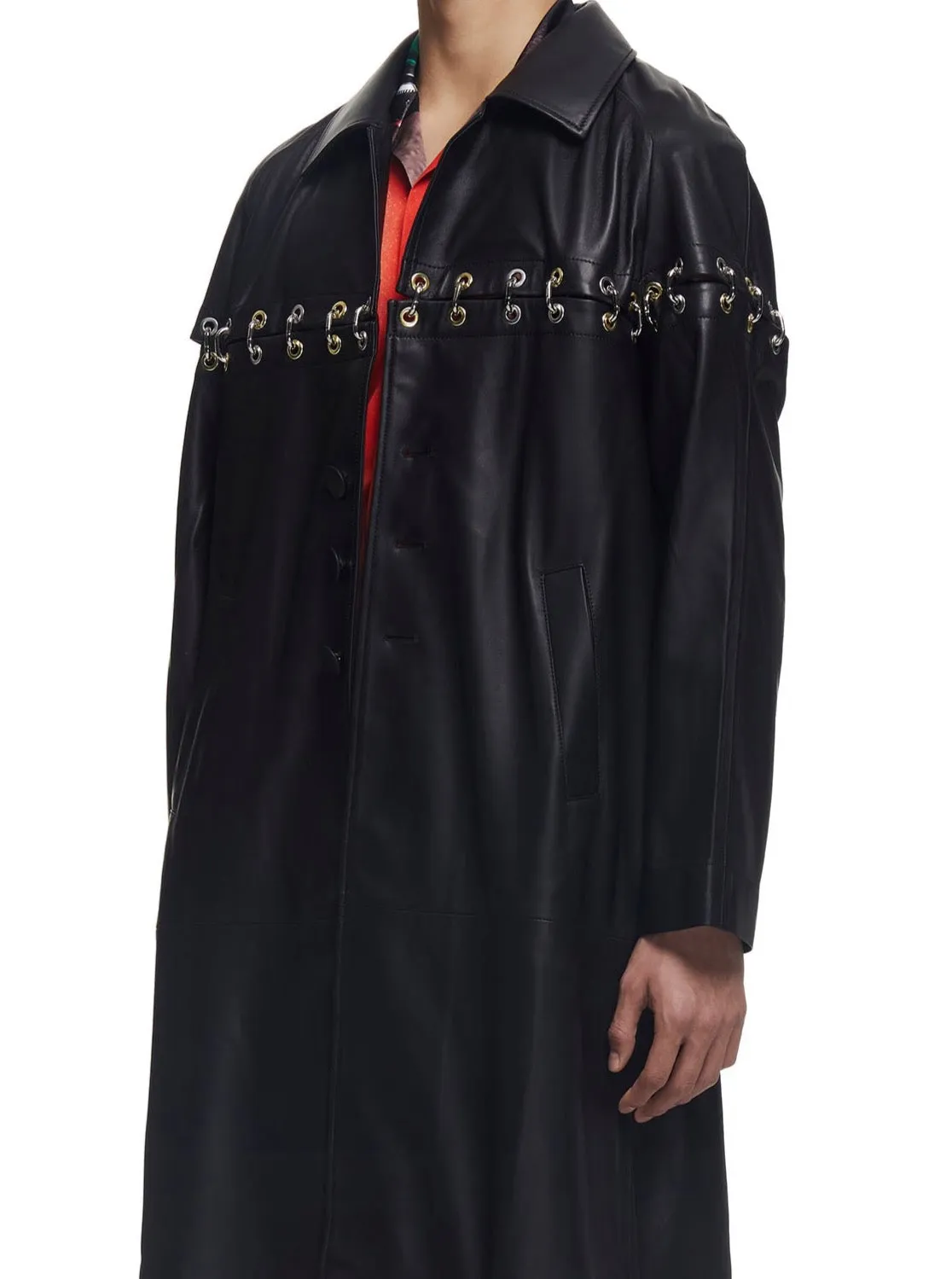 Chainlock Leather Coat