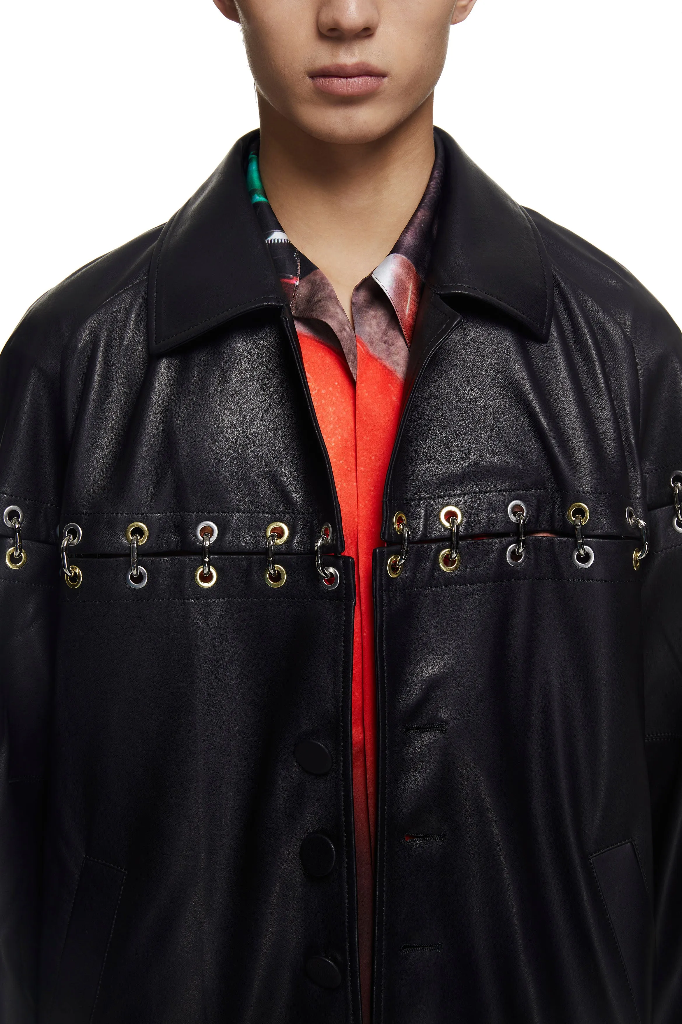 Chainlock Leather Coat