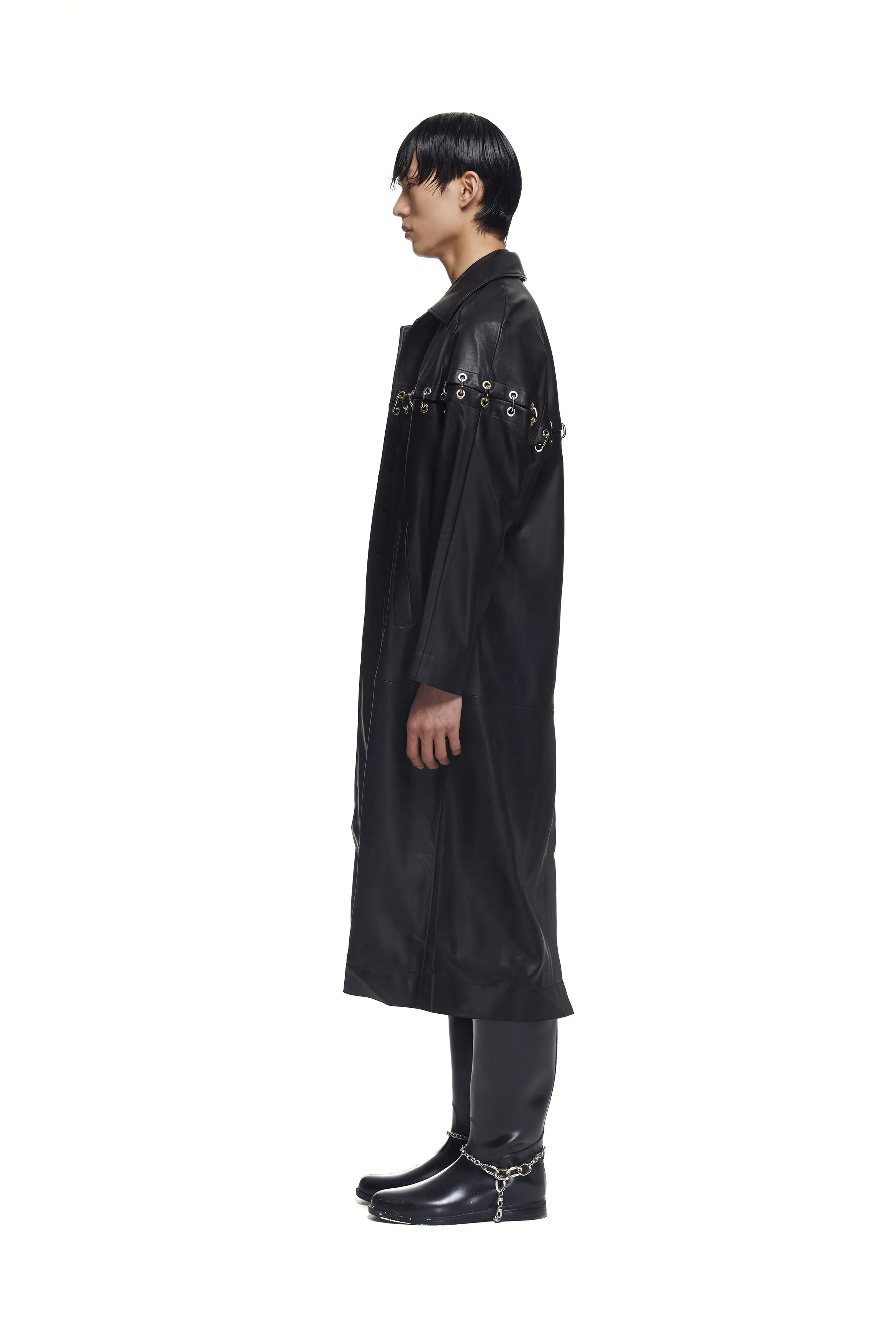 Chainlock Leather Coat