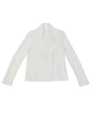 Cotton Blend Short Peacoat (White)