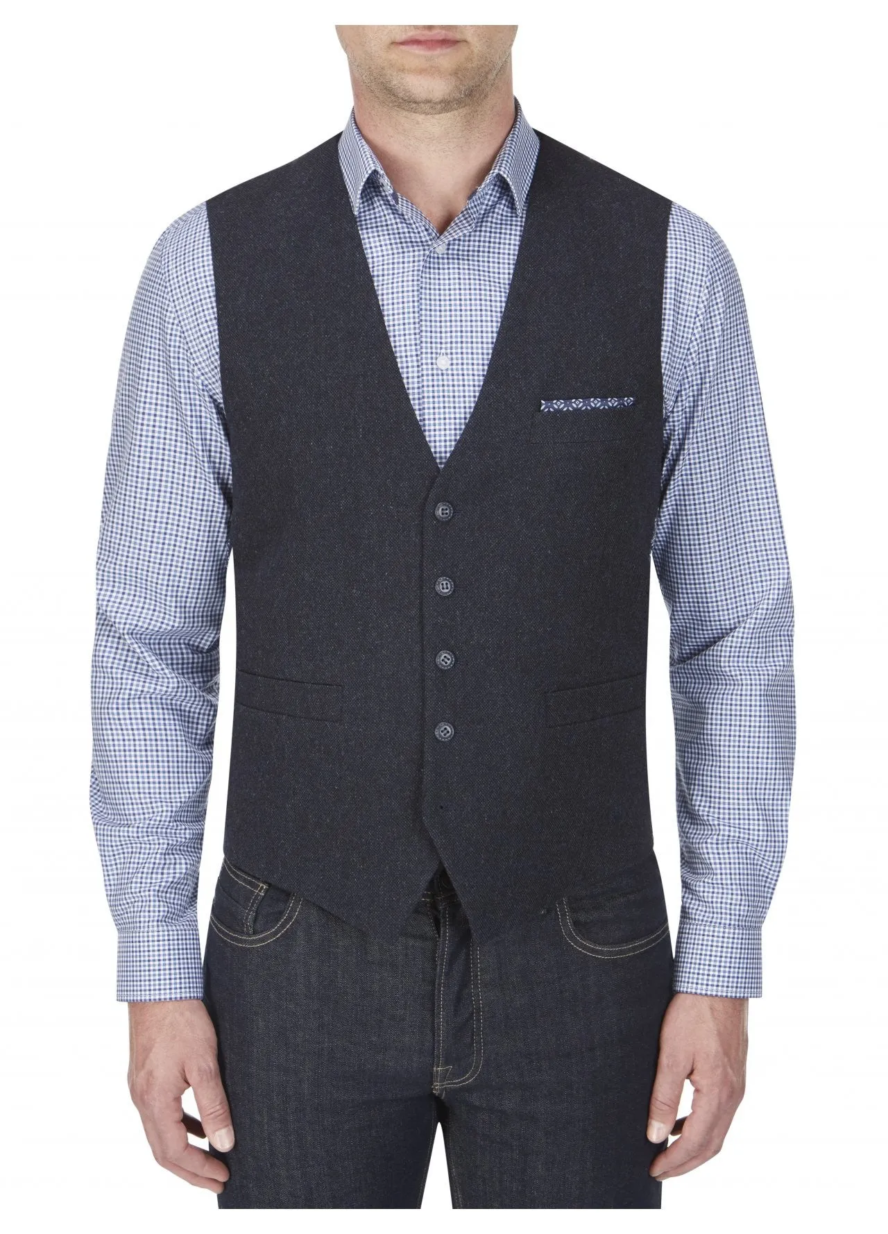 Dalton Navy Donegal Waist Coat