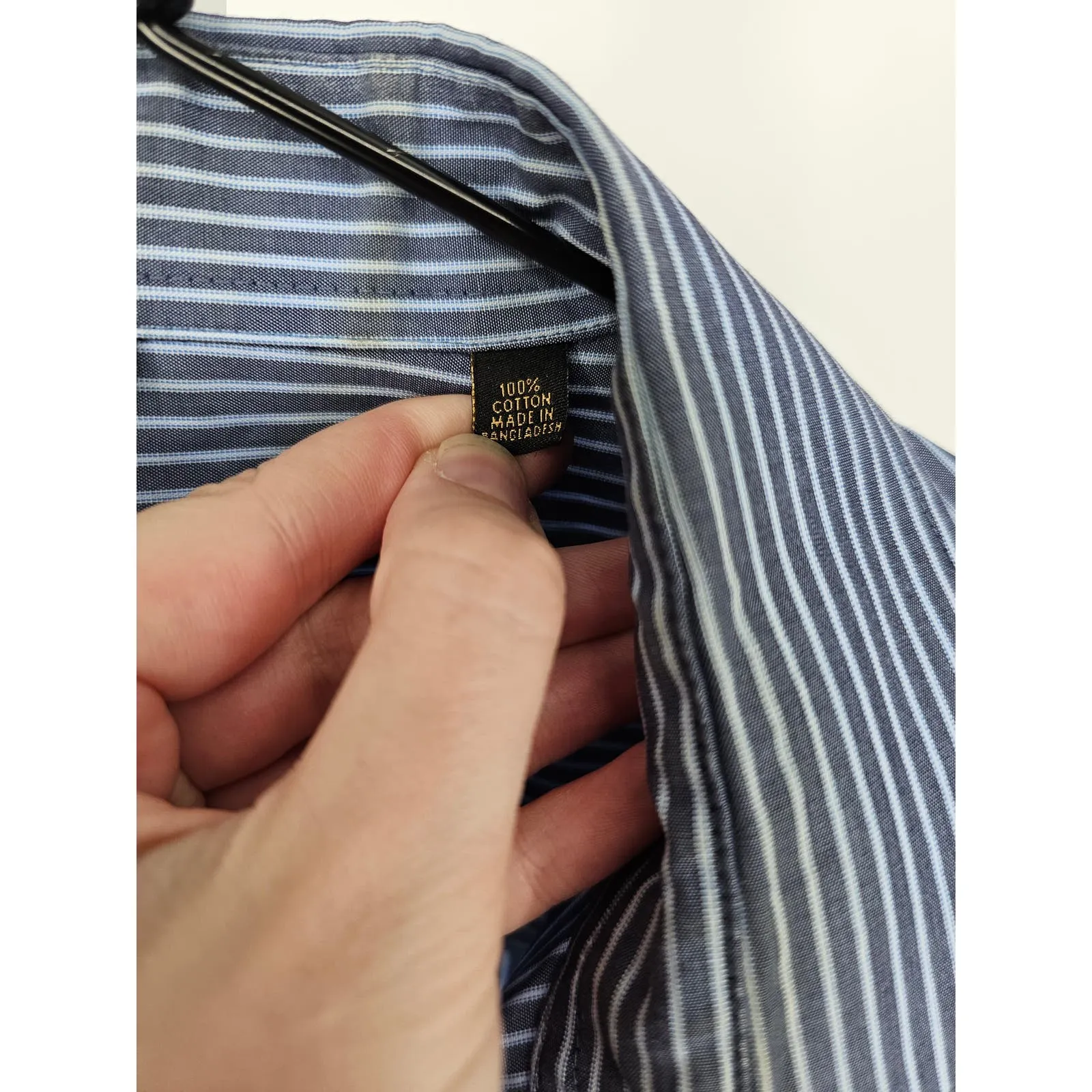 Donald Trump Signature Collection mens Sz 15 1/2 32/33 Cotton Dress Shirt Blue