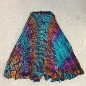 Floor Length Ruffle Tie Dye Skirt