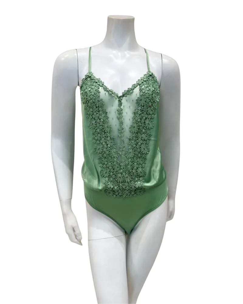 Flora Nikrooz Forest Green Showstopper Lace Teddy