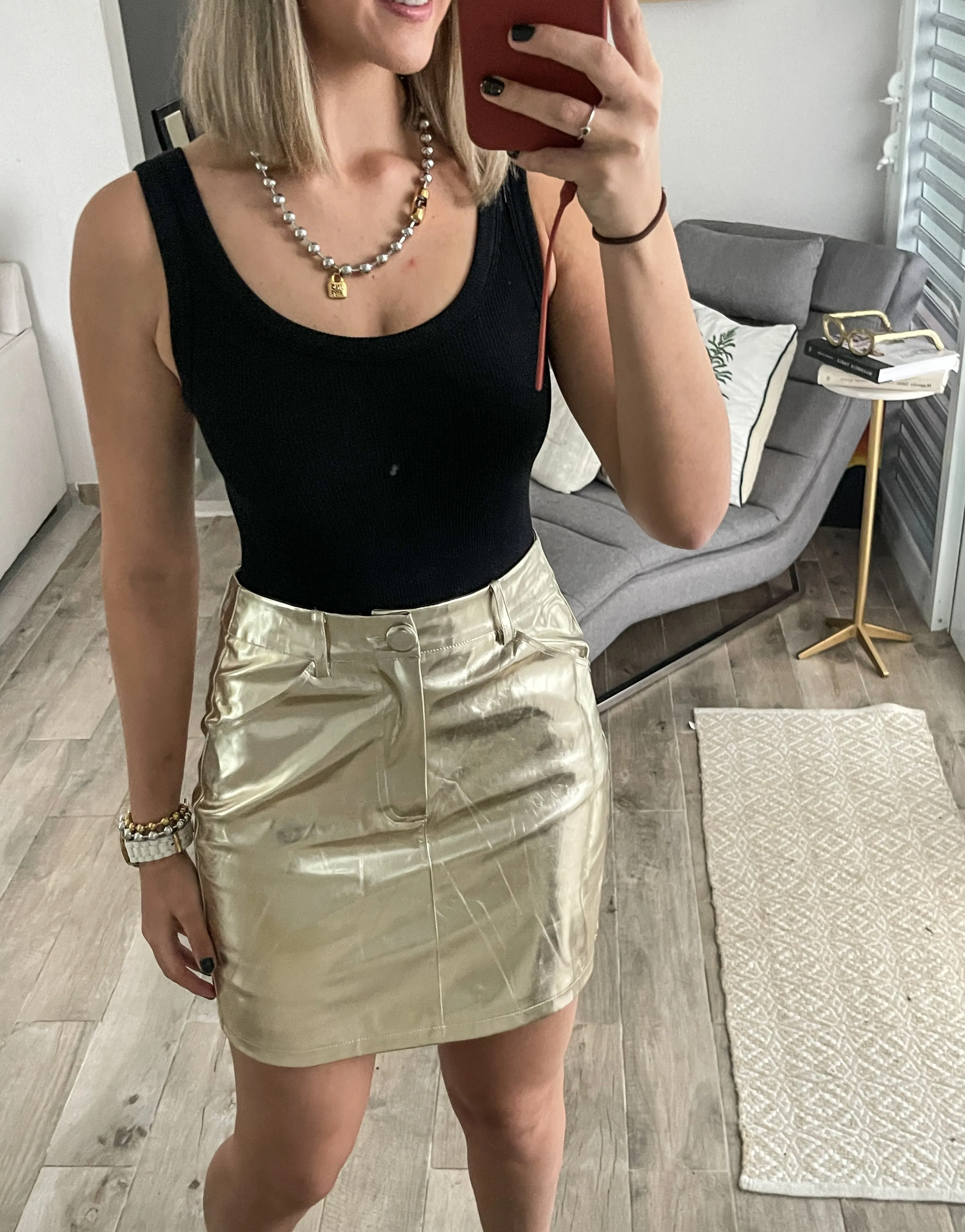 GOLD METALLIC SKIRT