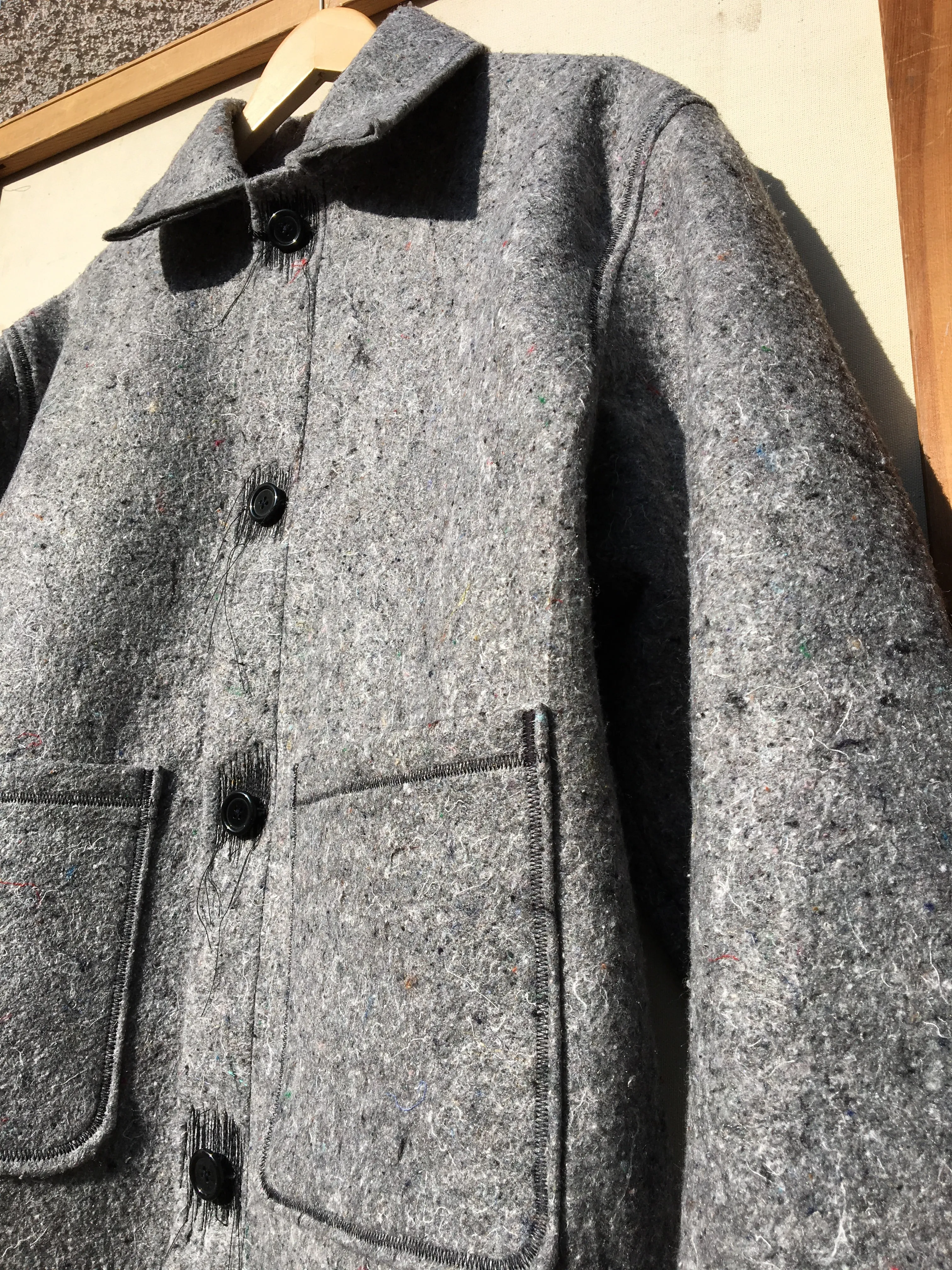 Grey Recycled Fiber Coat