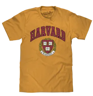 Harvard Veritas Shield College T-Shirt - Mustard Yellow