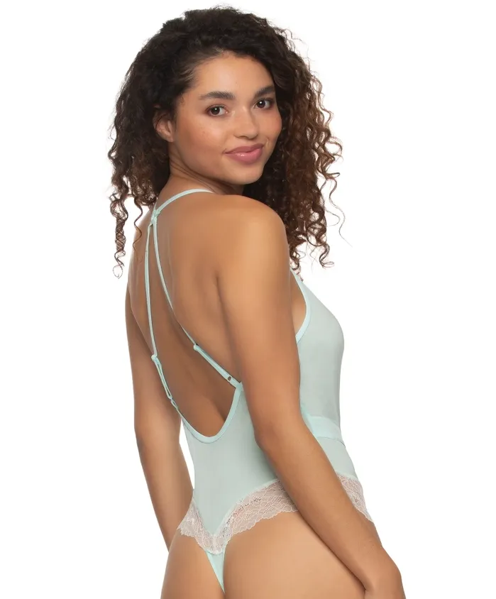 Henny Micro & Lace Bodysuit - Light Blue