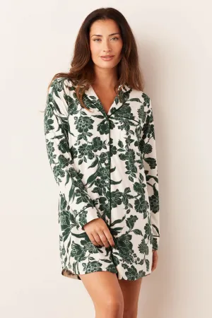 Kara Boyfriend Shirt | Emerald Floral