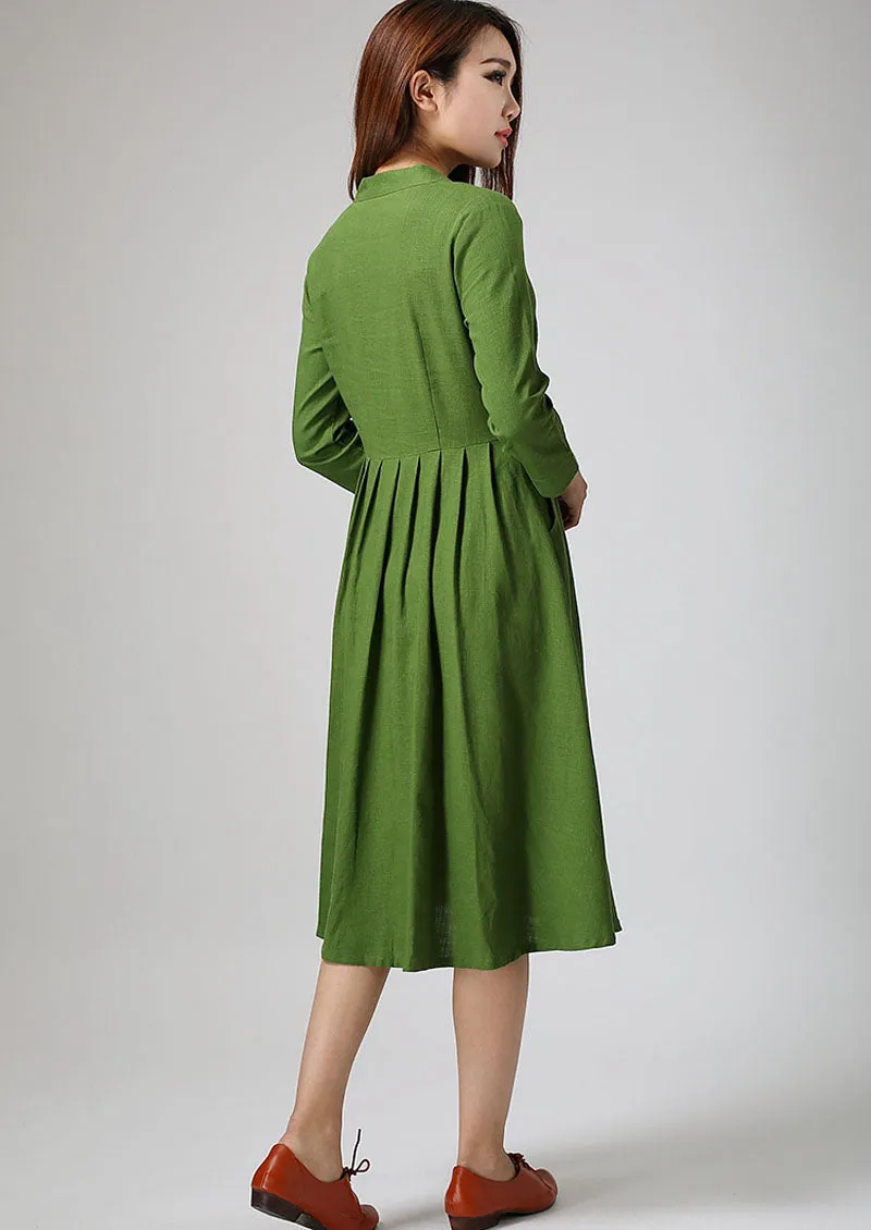 Knee length linen dress for women 5600