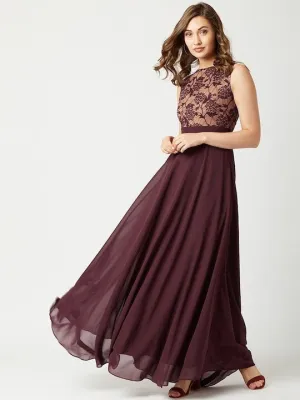 Lace Insert Maxi Dress For Women