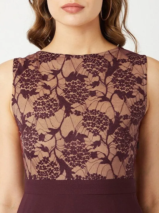 Lace Insert Maxi Dress For Women