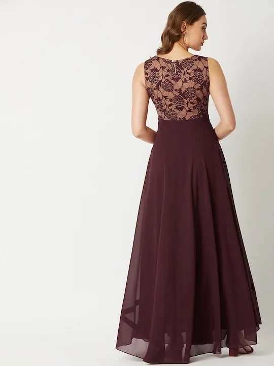 Lace Insert Maxi Dress For Women