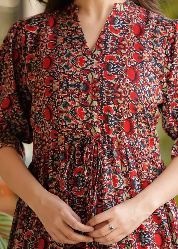 Multicolor Floral Print Maxi Dress