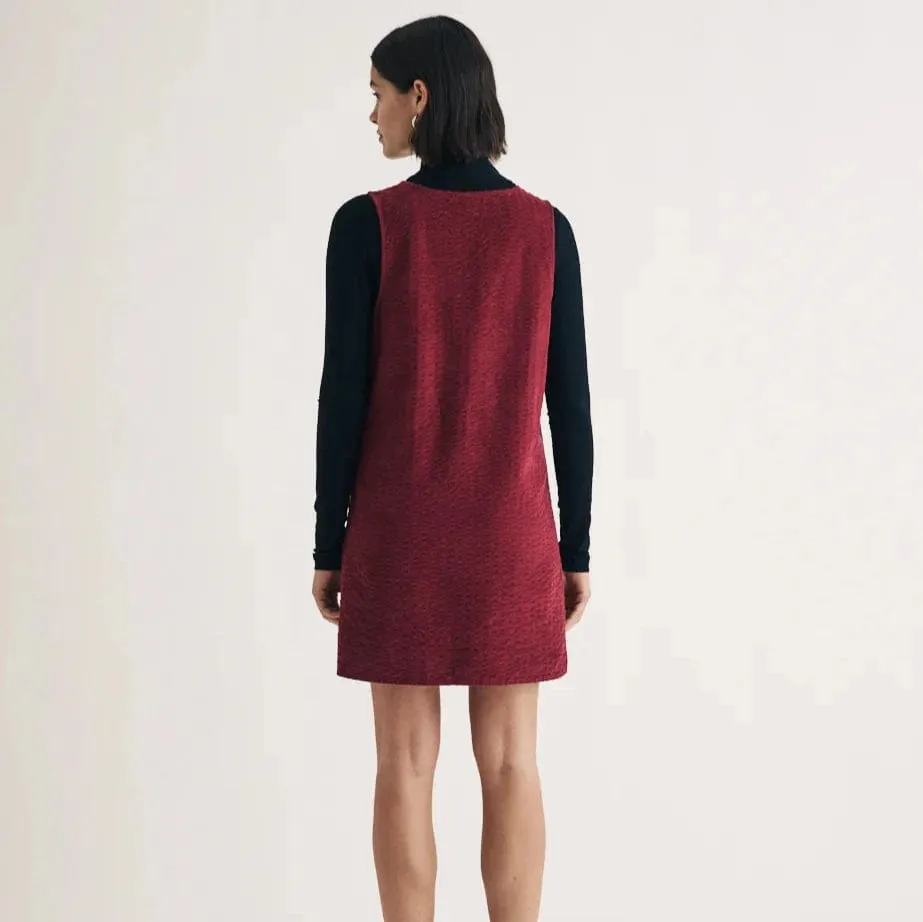 Nobody's Child Cord Piper Mini Pinafore Dress In Burgundy