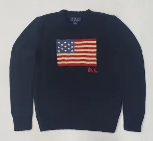Nwt Kids Polo Ralph Lauren American Flag Knit Sweater (2T-7)