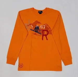 Nwt Kids Polo Ralph Lauren Orange Ski L/S Tee (8-20)