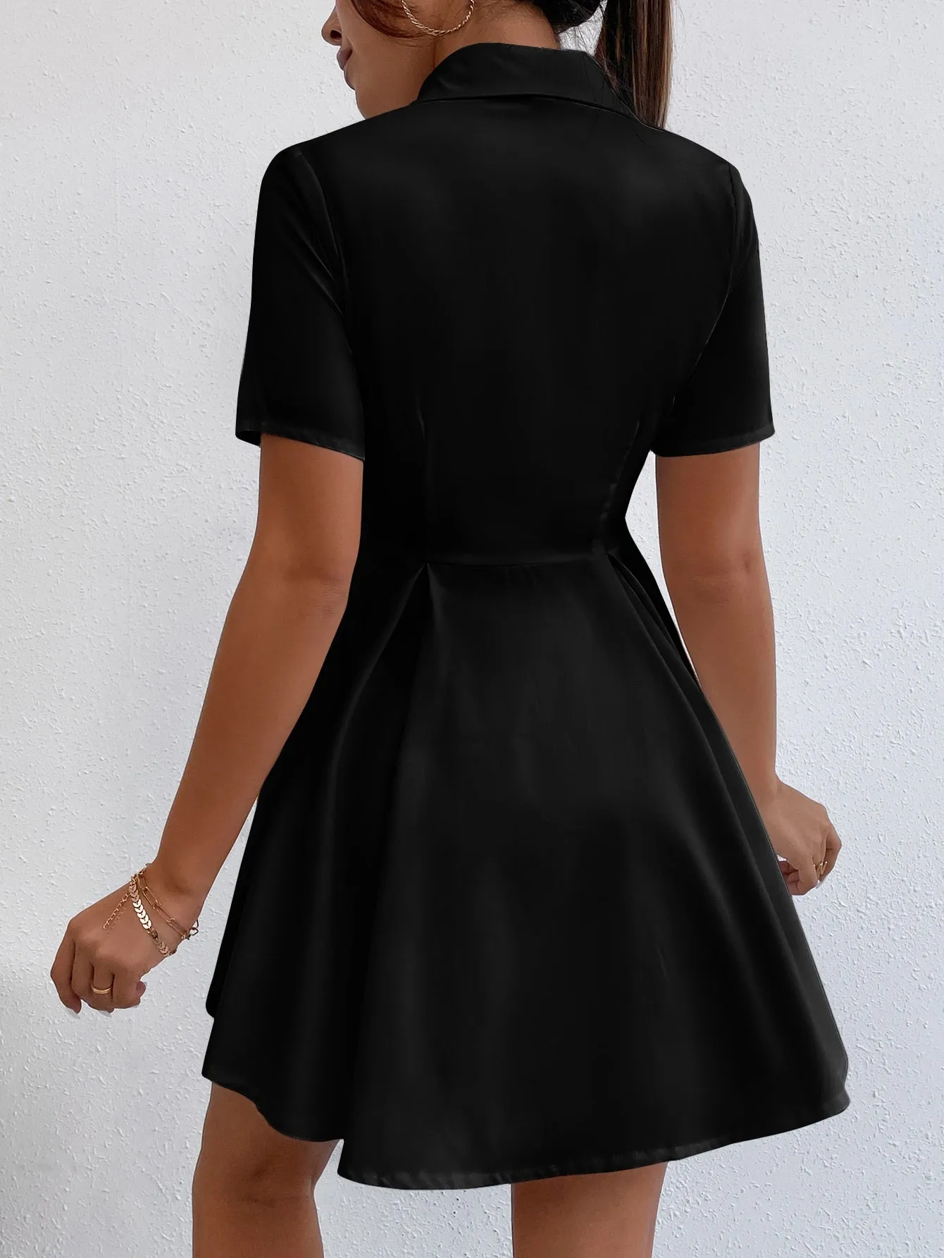 PETITE Button Through Shirt Dress Without Belt