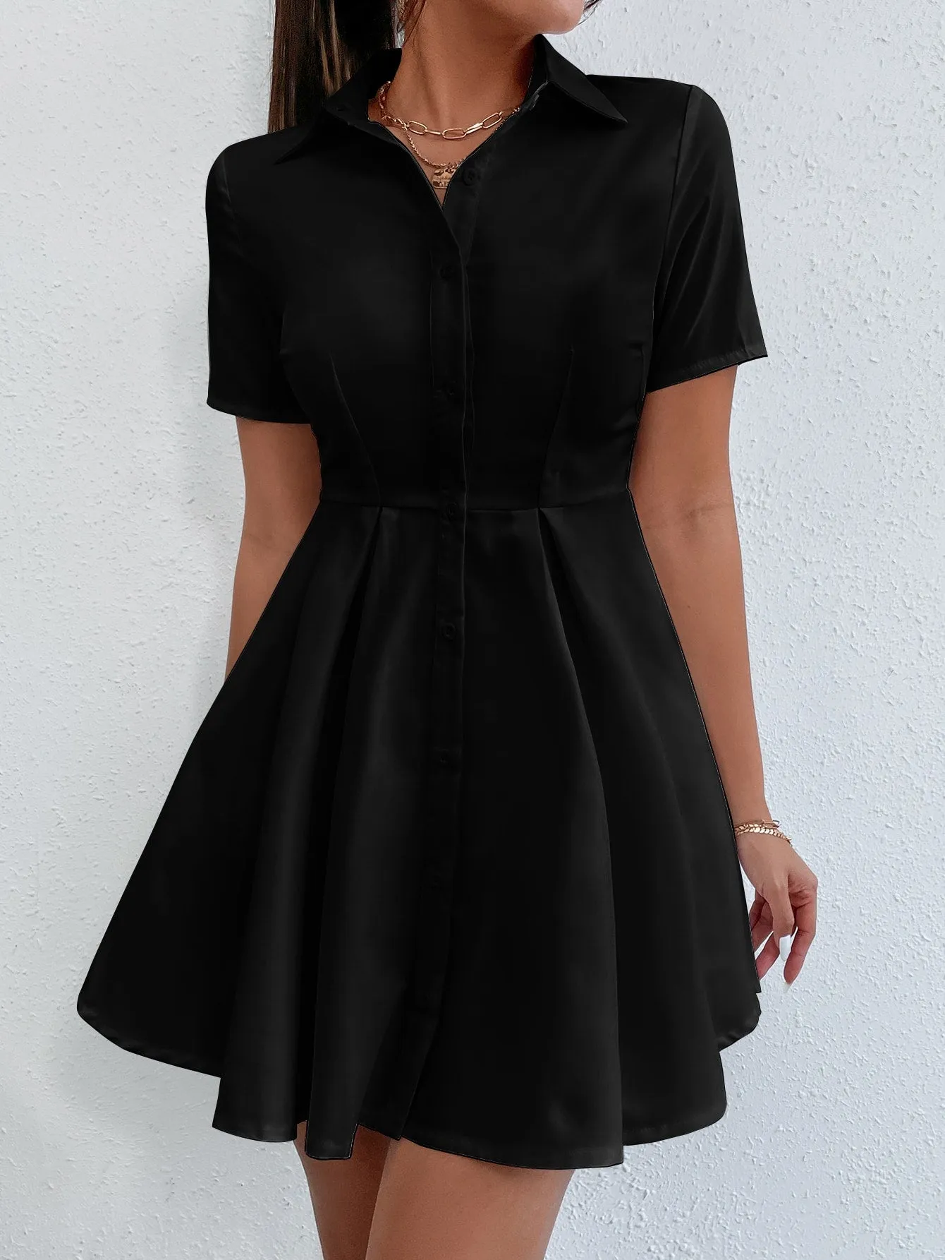 PETITE Button Through Shirt Dress Without Belt