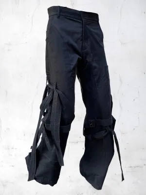PRINTED SUBMARINE PATCHWORK PANTS BLACK