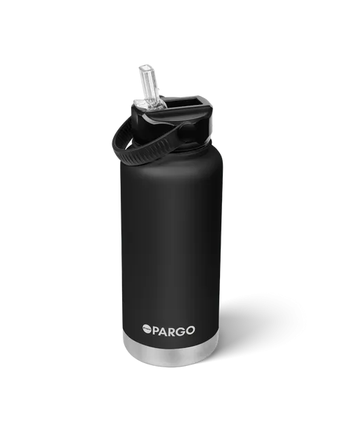 Project Pargo 950mL Insulated Bottle w/ Straw Lid - Midnight Black
