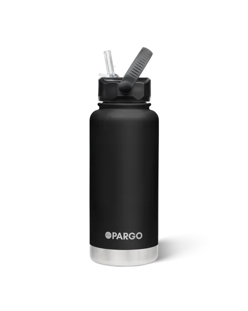 Project Pargo 950mL Insulated Bottle w/ Straw Lid - Midnight Black