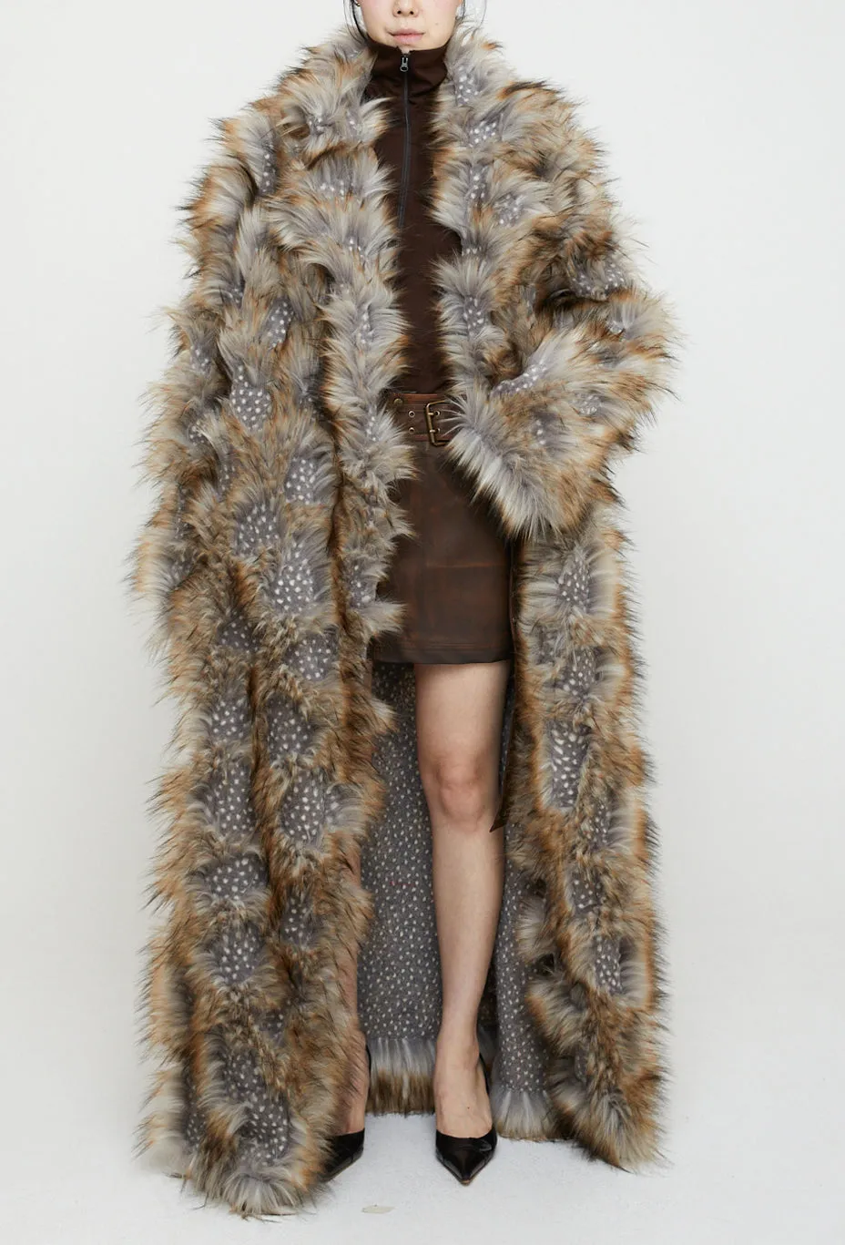 Shaved Fur Long Coat
