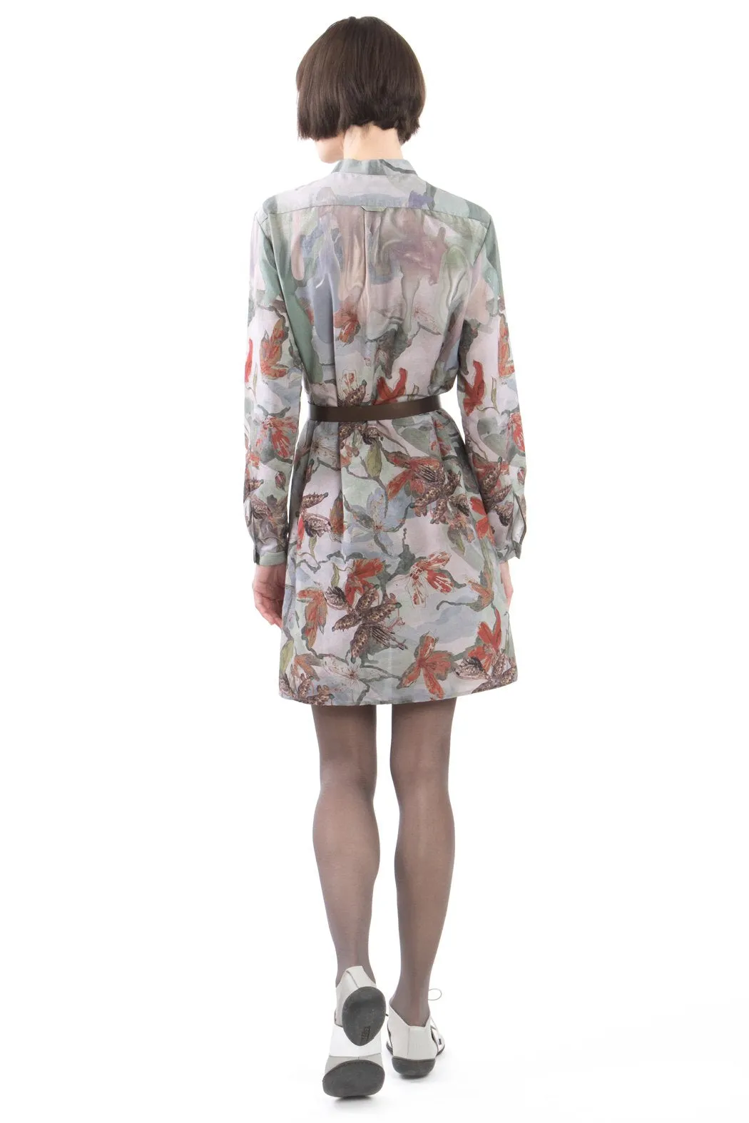 Shirt Dress Flower Red