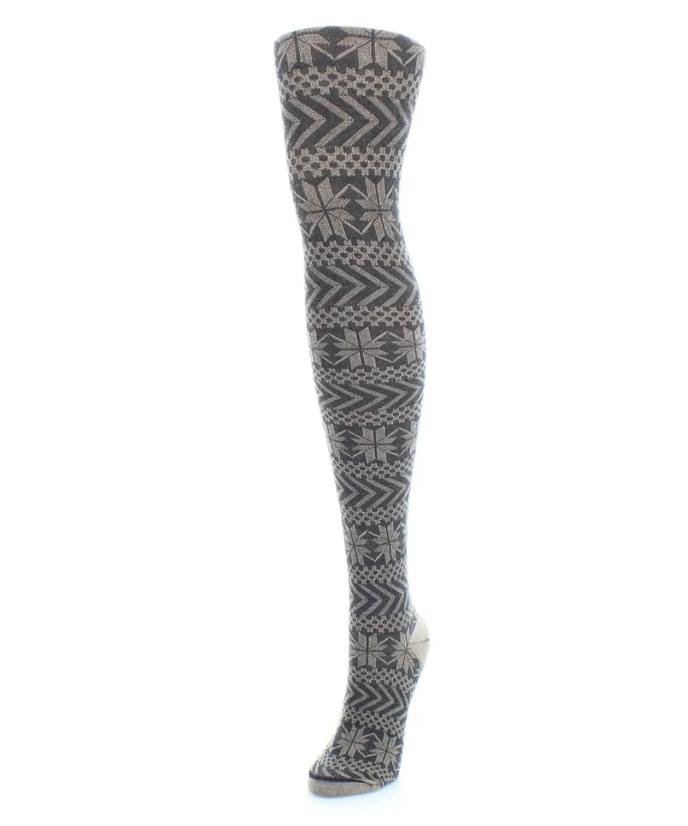 Snowflake Cotton Blend Sweater Tights