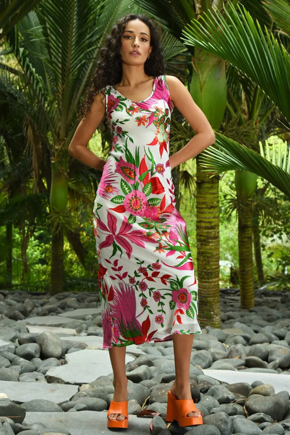 South Beach Pink Floral Maxi Dress