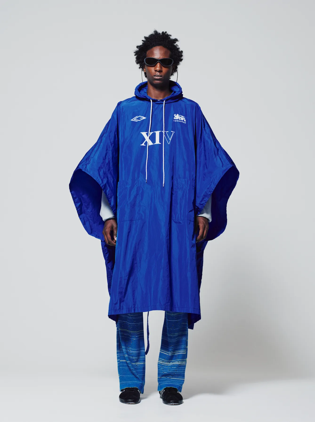 SUPPORTER PONCHO COAT BLUE