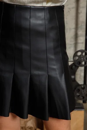 Tennis Vegan Leather Skirt