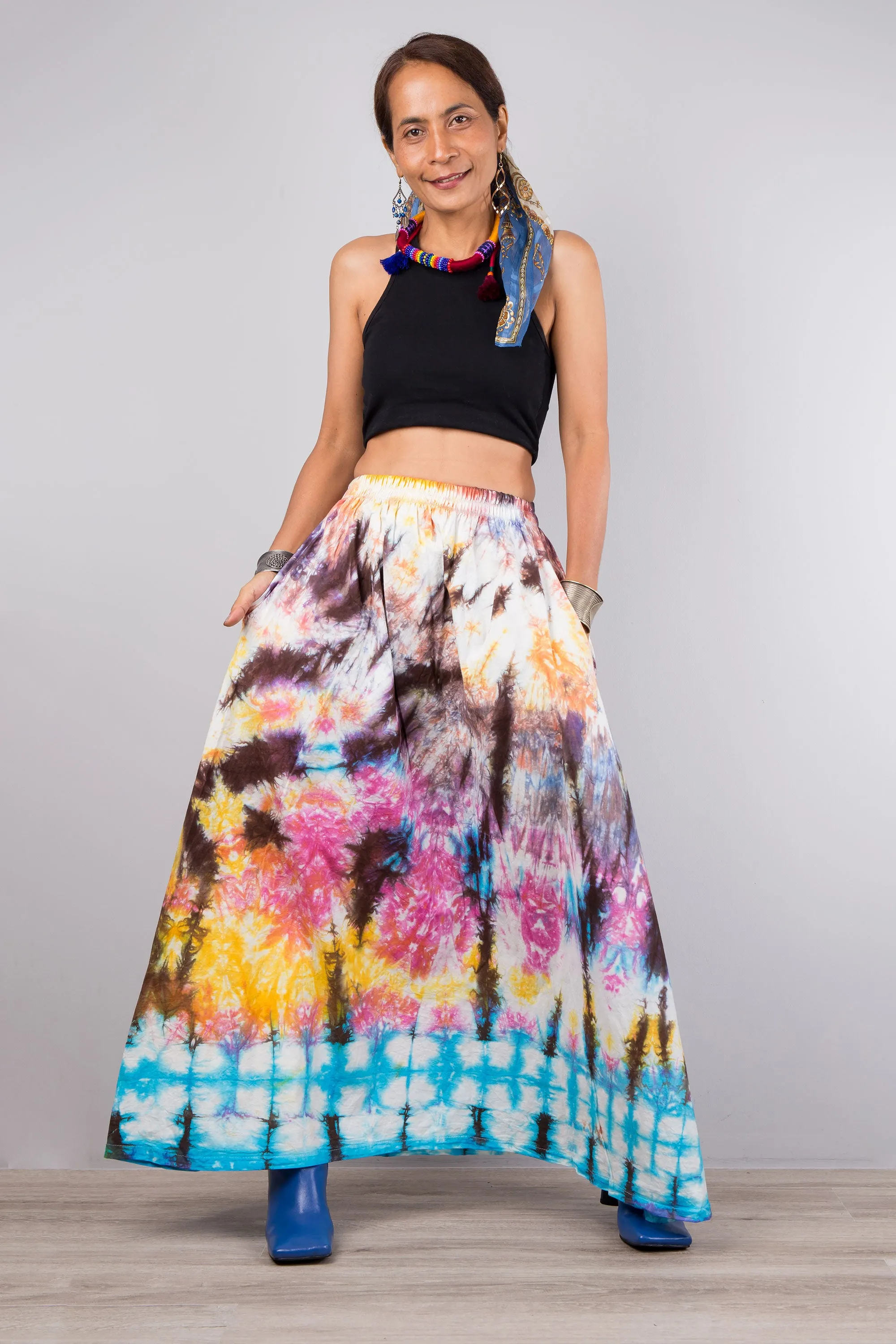 Tie dye maxi skirt