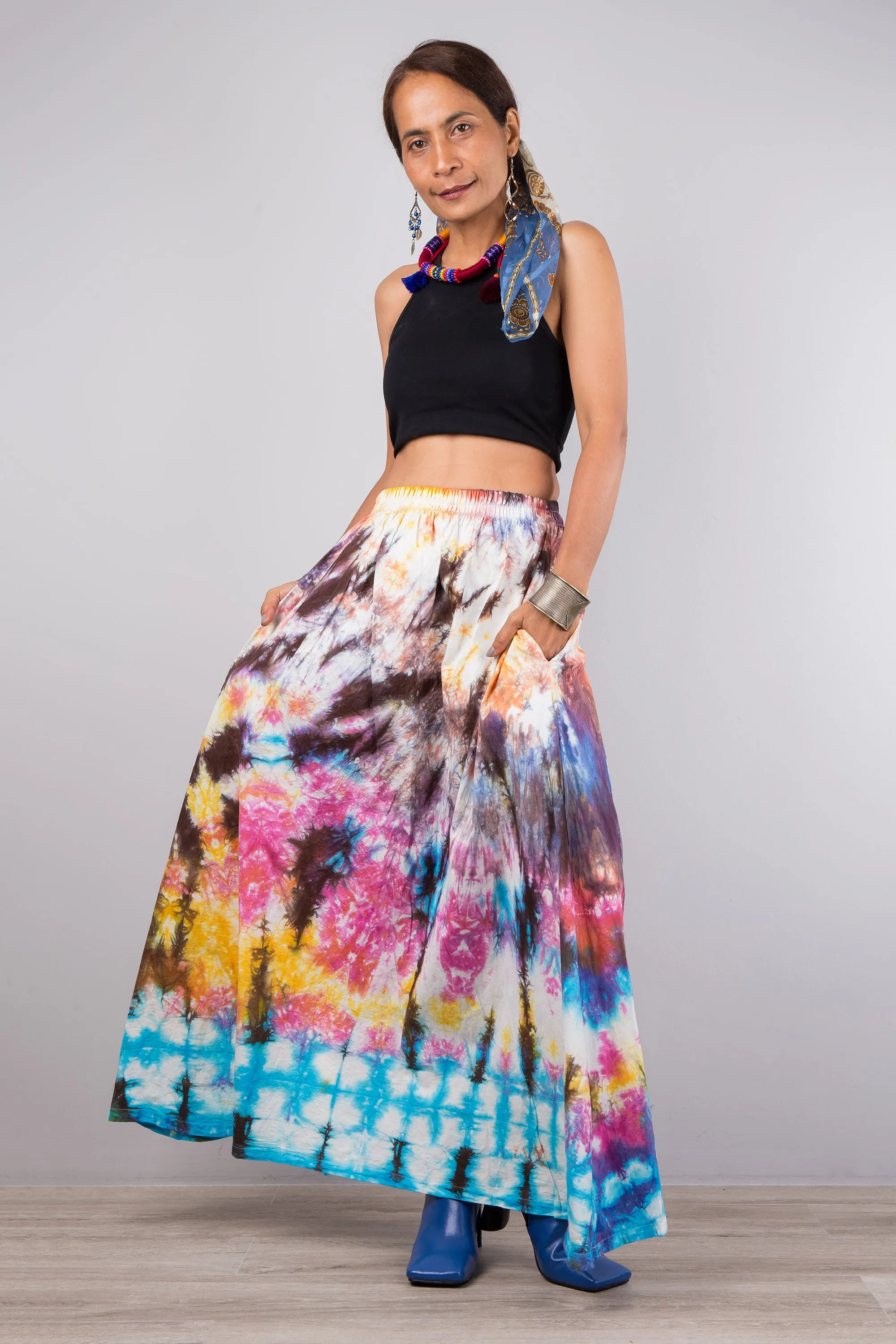 Tie dye maxi skirt