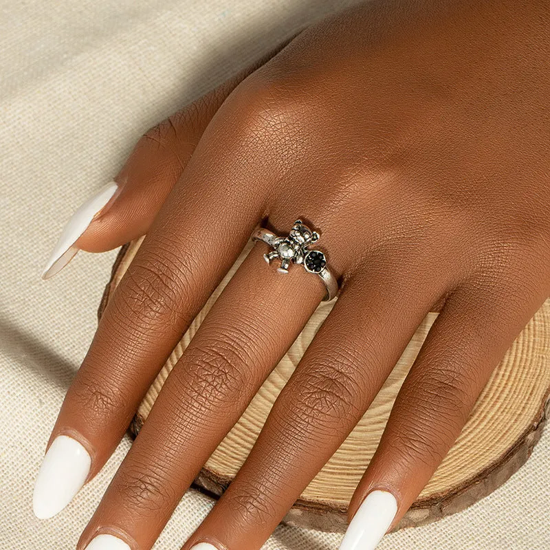 Trendy Summer Jewelry Collection: Retro Teddy Bear Ring & Instagram-Inspired Cross-Border Ring