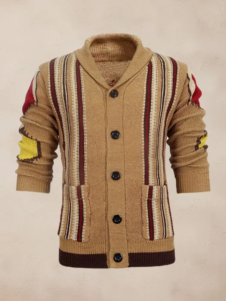 Vintage Jacquard Sweater Coat