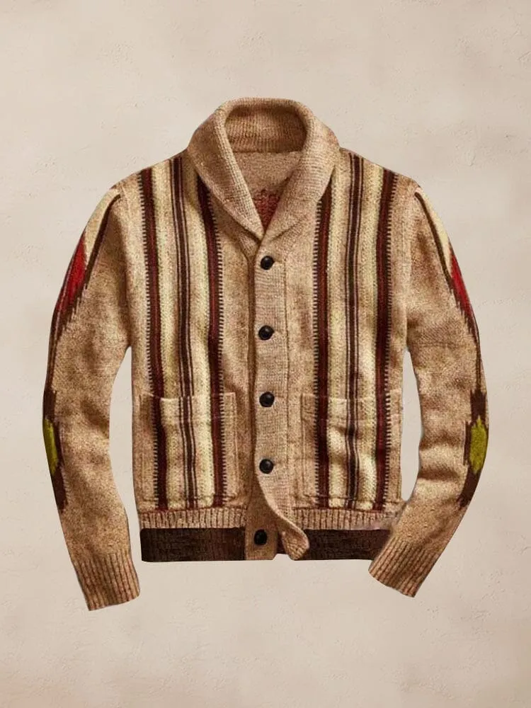 Vintage Jacquard Sweater Coat